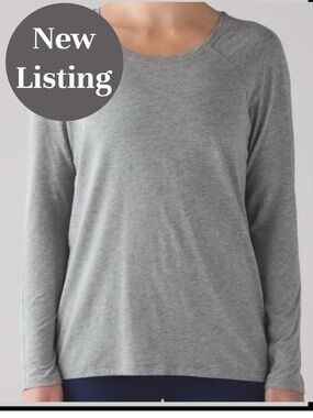 🆕 Lululemon Emerald Long Sleeve. Heathered Medium Grey (HHDV). Size 6.  NWT.
